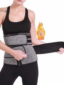 img 4 attached to SLIMBELLE Neoprene Waist Trainer Corset Trimmer Belt For Women - Sporty Tummy Control Workout Shaper - Slimming Waist Cincher Girdle