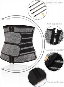 img 2 attached to SLIMBELLE Neoprene Waist Trainer Corset Trimmer Belt For Women - Sporty Tummy Control Workout Shaper - Slimming Waist Cincher Girdle