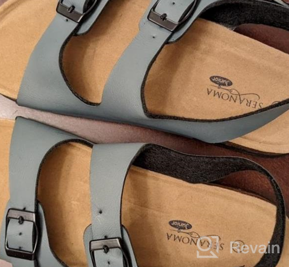 img 1 attached to Comfortable Slip-On Cork Footbed Sandals for Kids - Adjustable Buckles and Slip-Resistant Platform for Boys - Ideal for Indoor and Outdoor Use at Beach, Home and Summer Fun by Seranoma JR Madagascar review by Nigel Morris