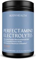 stay hydrated and energized with bodyhealth perfectamino electrolytes powder - sugar-free, non gmo, orange slice flavor, 120 servings logo