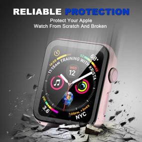 img 3 attached to Rose Gold Fohuas Watch Case For Apple Watch Series 6/5/4/SE 40Mm - With Protective Screen, Hard PC Bumper, And Impact HD Clear Air Bubble-Free Design