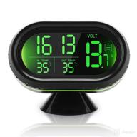 yosoo green 12v car lcd digital clock thermometer temperature voltage meter monitor - multi-functional product логотип