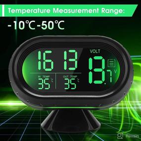 img 2 attached to Yosoo Green 12V Car LCD Digital Clock Thermometer Temperature Voltage Meter Monitor - Multi-Functional Product