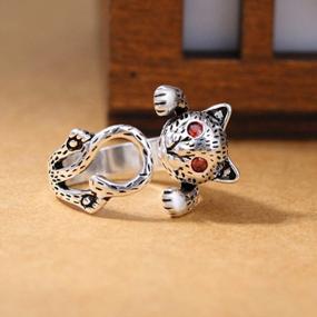 img 3 attached to Vintage Adjustable Animal Tail Ring With Mouth Opening For Women Girls Wedding Engagement Jewelry