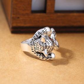 img 1 attached to Vintage Adjustable Animal Tail Ring With Mouth Opening For Women Girls Wedding Engagement Jewelry