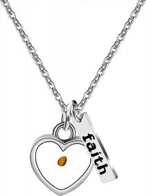 img 4 attached to Stainless Steel Mustard Seed Pendant Necklace: Christian Inspirational Gift Y559