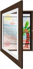 img 4 attached to Kids Artwork Picture Frame In Walnut - 10X12.5 Display Size - Fits 8.5X11 With Mat - Composite Wood & Shatterproof Glass - Horizontal & Vertical Formats - By Americanflat