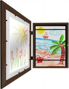 img 2 attached to Kids Artwork Picture Frame In Walnut - 10X12.5 Display Size - Fits 8.5X11 With Mat - Composite Wood & Shatterproof Glass - Horizontal & Vertical Formats - By Americanflat