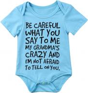 crazy grandma alert: charm kingdom baby boy/girl bodysuit with funny one-piece romper jumpsuit design logo