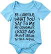 crazy grandma alert: charm kingdom baby boy/girl bodysuit with funny one-piece romper jumpsuit design logo