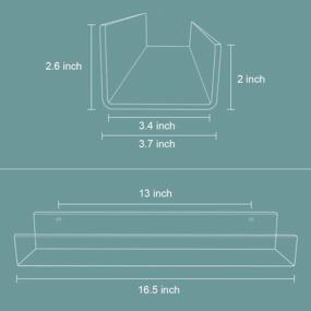 img 2 attached to NIUBEE 16.5 Inch Kids Acrylic Floating Bookshelf 2 Pack, Clear Invisible Wall Bookshelves Ledge 50% Thicker With Free Screwdriver