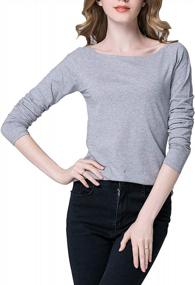 img 3 attached to Women'S Long Sleeve Bateau-Neck Tee Shirt - Tulucky Casual Top