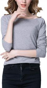 img 1 attached to Women'S Long Sleeve Bateau-Neck Tee Shirt - Tulucky Casual Top