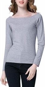img 4 attached to Women'S Long Sleeve Bateau-Neck Tee Shirt - Tulucky Casual Top