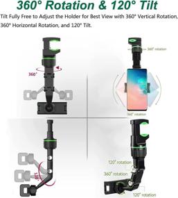 img 3 attached to 📱 2022 Rotatable and Retractable Rearview Mirror Phone Holder for Car - Multifunctional 360° Green Phone Holder Compatible with All Mobile Phones and Car Models