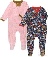 👶 honestbaby baby girls' 2-pack organic cotton footed pajama sleep & play: comfortable and eco-friendly nightwear логотип