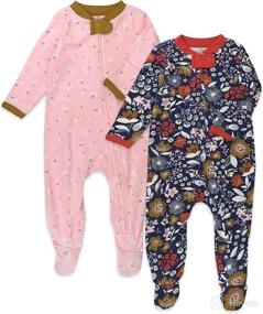 img 3 attached to 👶 HonestBaby Baby Girls' 2-Pack Organic Cotton Footed Pajama Sleep & Play: Comfortable and Eco-Friendly Nightwear