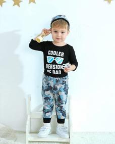 img 3 attached to Baby Boy Clothes Newborn Boy Outfit Infant Letter Print Romper Long Pants Set Hat 3PC Toddler Clothe