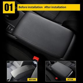 img 3 attached to 🚘 Premium Black Armrest Lid Cover for 2010-2022 Toyota 4Runner - AOMSAZTO Automotive Center Console Cover - Perfect 4Runner Accessories