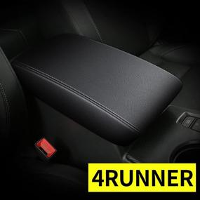 img 4 attached to 🚘 Premium Black Armrest Lid Cover for 2010-2022 Toyota 4Runner - AOMSAZTO Automotive Center Console Cover - Perfect 4Runner Accessories