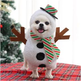 img 4 attached to 🎄 Winter Warmth and Christmas Cheer: Sebaoyu Christmas Dog Sweater Outfit for Small Pets - Hoodie Coat with Cute Snowman Cosplay - Perfect Xmas Costume