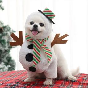 img 3 attached to 🎄 Winter Warmth and Christmas Cheer: Sebaoyu Christmas Dog Sweater Outfit for Small Pets - Hoodie Coat with Cute Snowman Cosplay - Perfect Xmas Costume