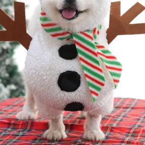 img 2 attached to 🎄 Winter Warmth and Christmas Cheer: Sebaoyu Christmas Dog Sweater Outfit for Small Pets - Hoodie Coat with Cute Snowman Cosplay - Perfect Xmas Costume