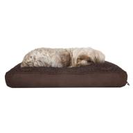 🐾 furhaven small pet bed - snuggle terry and suede mattress pillow cushion dog and cat bed, espresso, removable machine washable cover logo