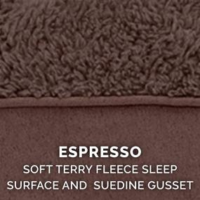 img 1 attached to 🐾 Furhaven Small Pet Bed - Snuggle Terry and Suede Mattress Pillow Cushion Dog and Cat Bed, Espresso, Removable Machine Washable Cover
