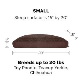 img 3 attached to 🐾 Furhaven Small Pet Bed - Snuggle Terry and Suede Mattress Pillow Cushion Dog and Cat Bed, Espresso, Removable Machine Washable Cover