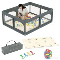 ⚡️ lightotos extra large baby playpen: ultimate safety and fun for infants - with mat, 50 balls, and convenient carry bag, 71x61x27 inches big toddler playpen with 8 hand holds logo