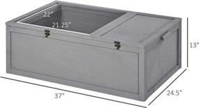 img 2 attached to PawHut 37” Wooden Tortoise House: Premium Turtle Terrarium with Double Room Design in Stylish Grey