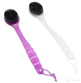 img 2 attached to 🧽 Long Handled Iconikal Charcoal Bristles Scrubber for Effective Cleaning