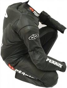 img 1 attached to Black Perrini Motorcycle Leather Suit With Padding, Hump, And Fusion Technology For Riding And Racing