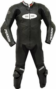 img 3 attached to Black Perrini Motorcycle Leather Suit With Padding, Hump, And Fusion Technology For Riding And Racing