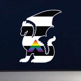 img 2 attached to Dark Spark Decals LGBT Pride Ally Flag Dragon Silhouette - 4 Inch Full Color Vinyl Decal For Indoor Or Outdoor Use