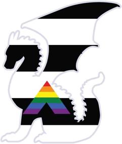 img 3 attached to Dark Spark Decals LGBT Pride Ally Flag Dragon Silhouette - 4 Inch Full Color Vinyl Decal For Indoor Or Outdoor Use