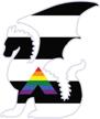dark spark decals lgbt pride ally flag dragon silhouette - 4 inch full color vinyl decal for indoor or outdoor use logo