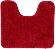 🛀 red microfiber u-shaped non-slip bath mat - 18''x20'' machine washable shaggy bathroom contour rug for shower floor logo