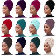 stylish and comfortable 12-piece turban headwrap set for women - perfect for african headwear and urban fashion logo