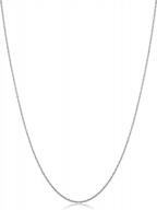10k white gold delicate lightweigtht thin rope chain necklace for women (14, 16, 18, 20, 24 or 30 inch - 0.7 mm) logo