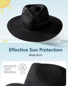 img 2 attached to UPF 50+ Wide Brim Sun Straw Fedora Hat For Men And Women - Perfect Summer Beach And Outdoor Hat