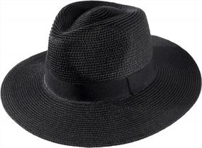 img 3 attached to UPF 50+ Wide Brim Sun Straw Fedora Hat For Men And Women - Perfect Summer Beach And Outdoor Hat