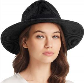 img 4 attached to UPF 50+ Wide Brim Sun Straw Fedora Hat For Men And Women - Perfect Summer Beach And Outdoor Hat