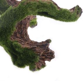 img 1 attached to Artificial Resin Driftwood Moss Tree Decaying Trunk Aquarium Log Wood Decoration - Set of 2 Pieces by Hamiledyi