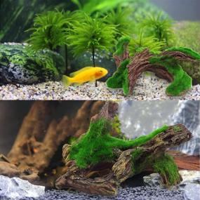 img 2 attached to Artificial Resin Driftwood Moss Tree Decaying Trunk Aquarium Log Wood Decoration - Set of 2 Pieces by Hamiledyi