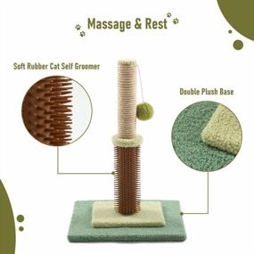 img 1 attached to Sturdy Double Base Plate Cat Scratching Post With Self Groomer - Ideal For Indoor Kittens, Jaoul 21 Design
