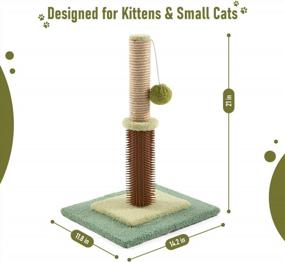 img 3 attached to Sturdy Double Base Plate Cat Scratching Post With Self Groomer - Ideal For Indoor Kittens, Jaoul 21 Design