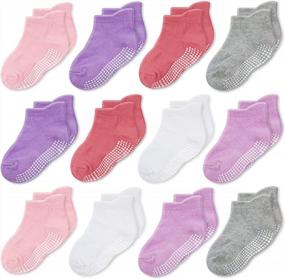 img 4 attached to Non-Slip CozyWay Baby Socks With Grips For Improved Toddler Safety