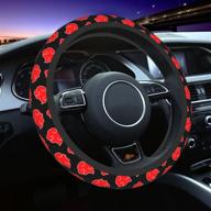 🚗 15 inch anime car steering wheel cover - neoprene anti-slip wheel protector for men and women - universal car accessories interior логотип